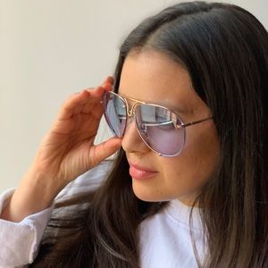 Baby blue tinted aviator sunglasses